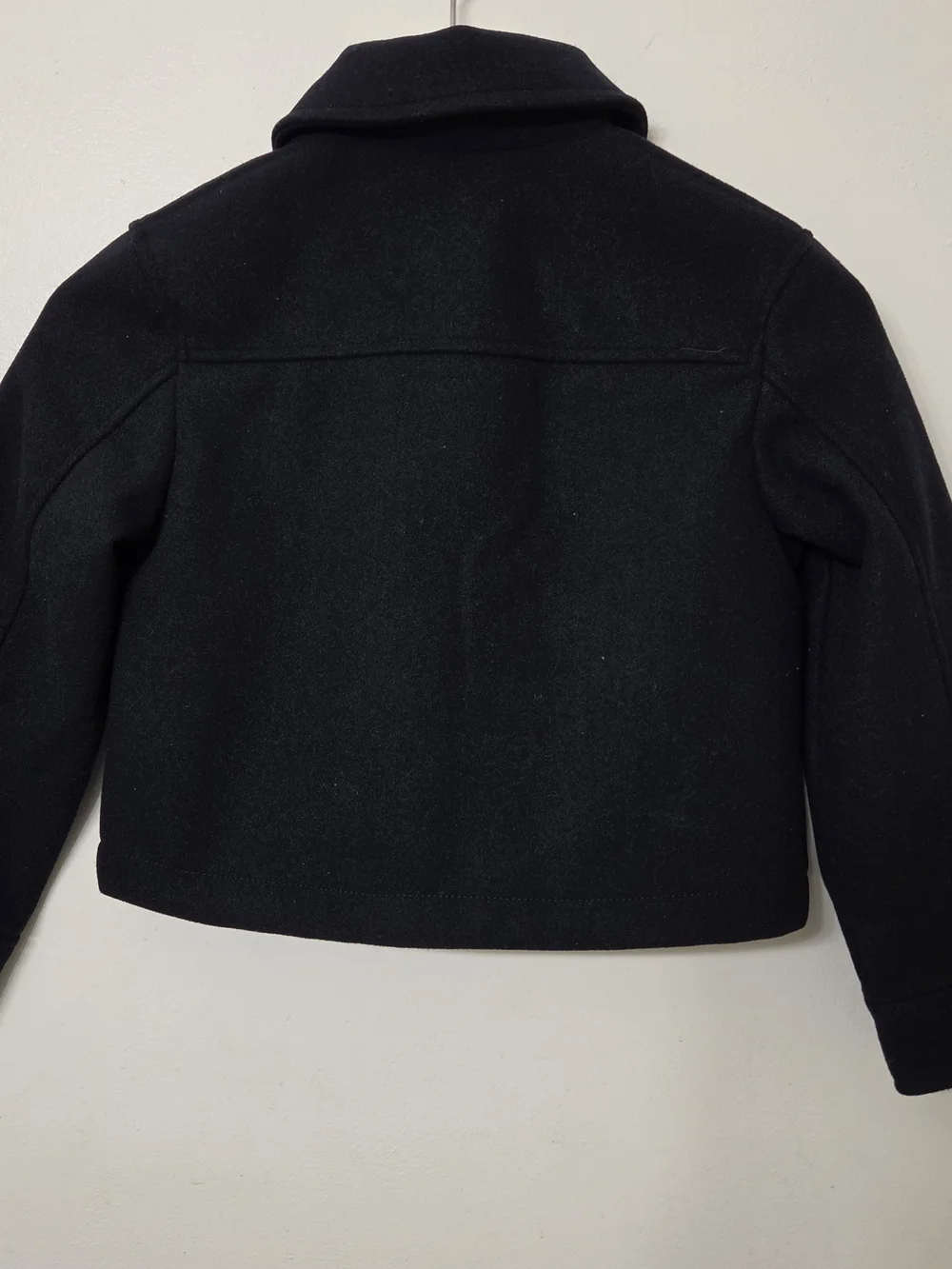 H&M Boys Black Cropped Button Front Wool Jacket Kids US 8